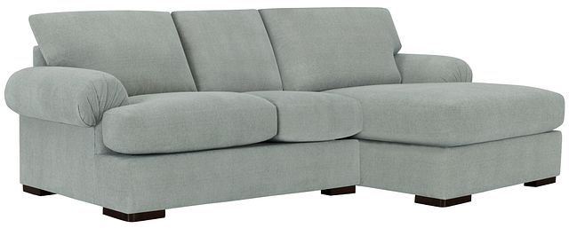 Belair Light Blue Fabric Right Chaise Sectional