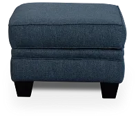 Avery Dark Blue Fabric Ottoman