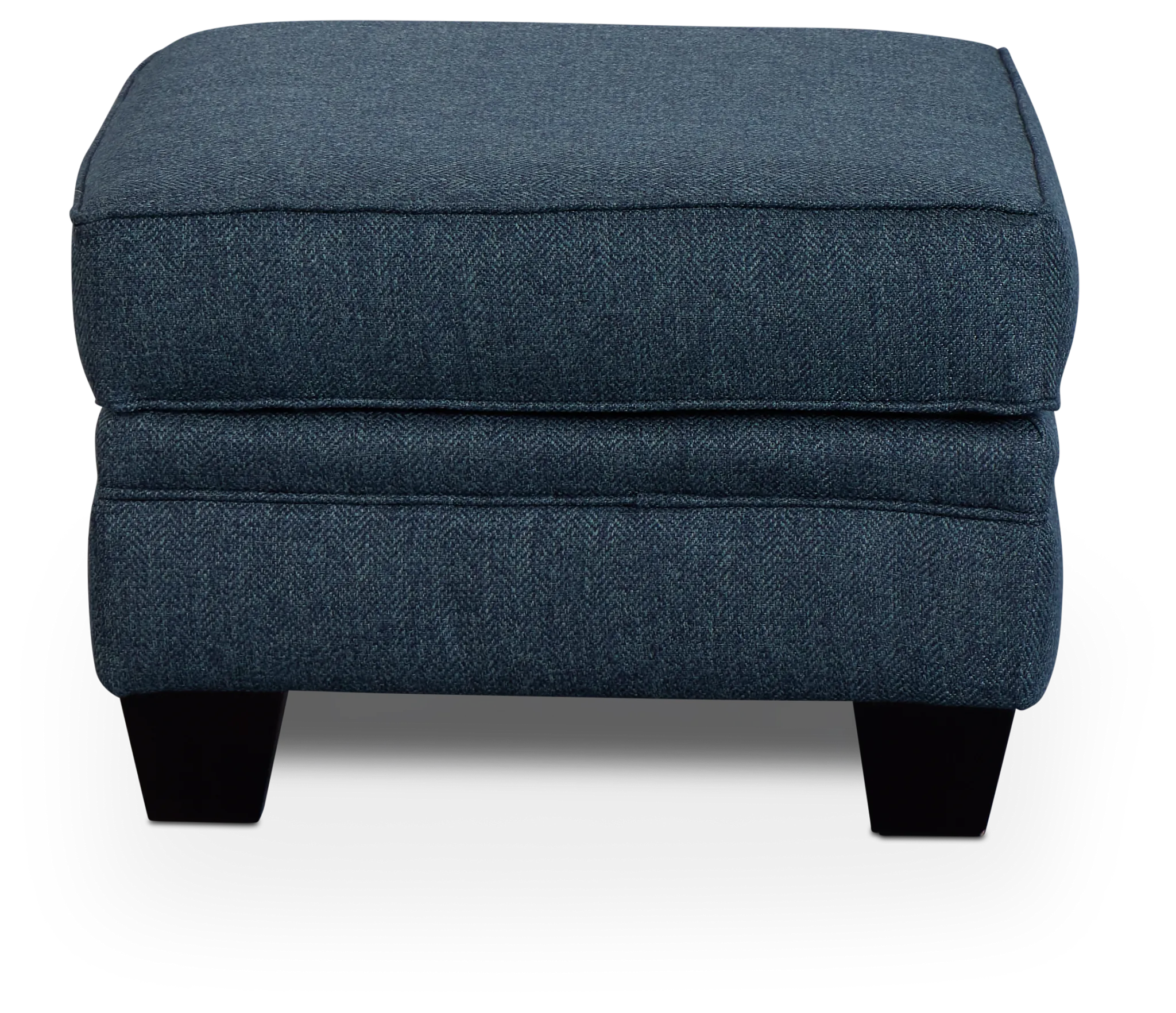 Avery Dark Blue Fabric Ottoman