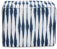 Salix Navy Fabric Accent Pouf