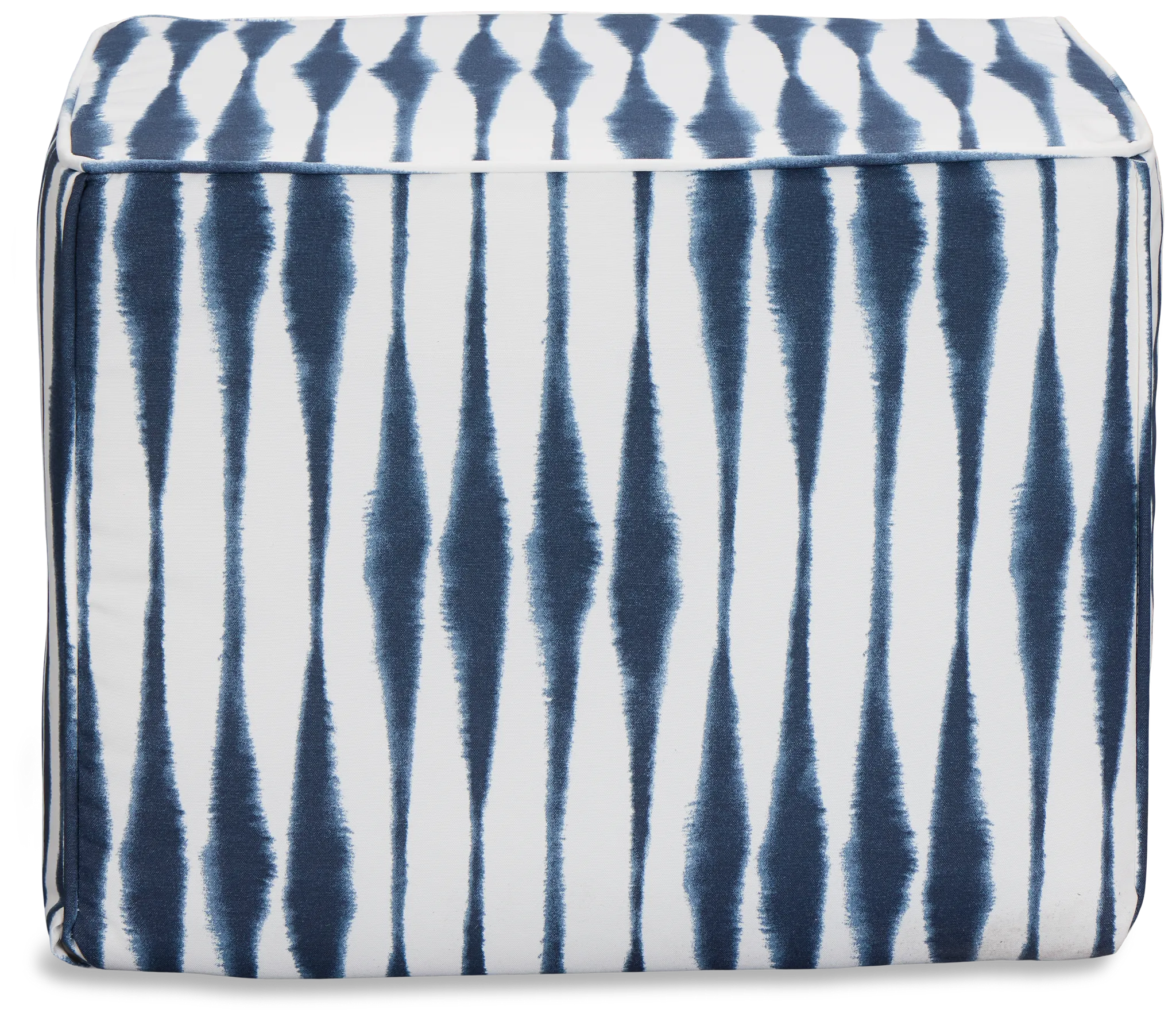 Salix Navy Fabric Accent Pouf