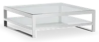 Miami White Glass Square Coffee Table