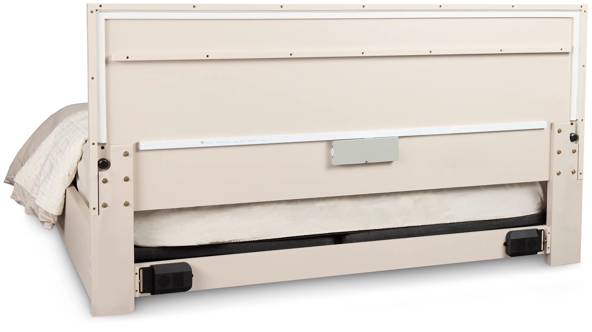 Brasilia Light Beige Platform Bed With Speaker