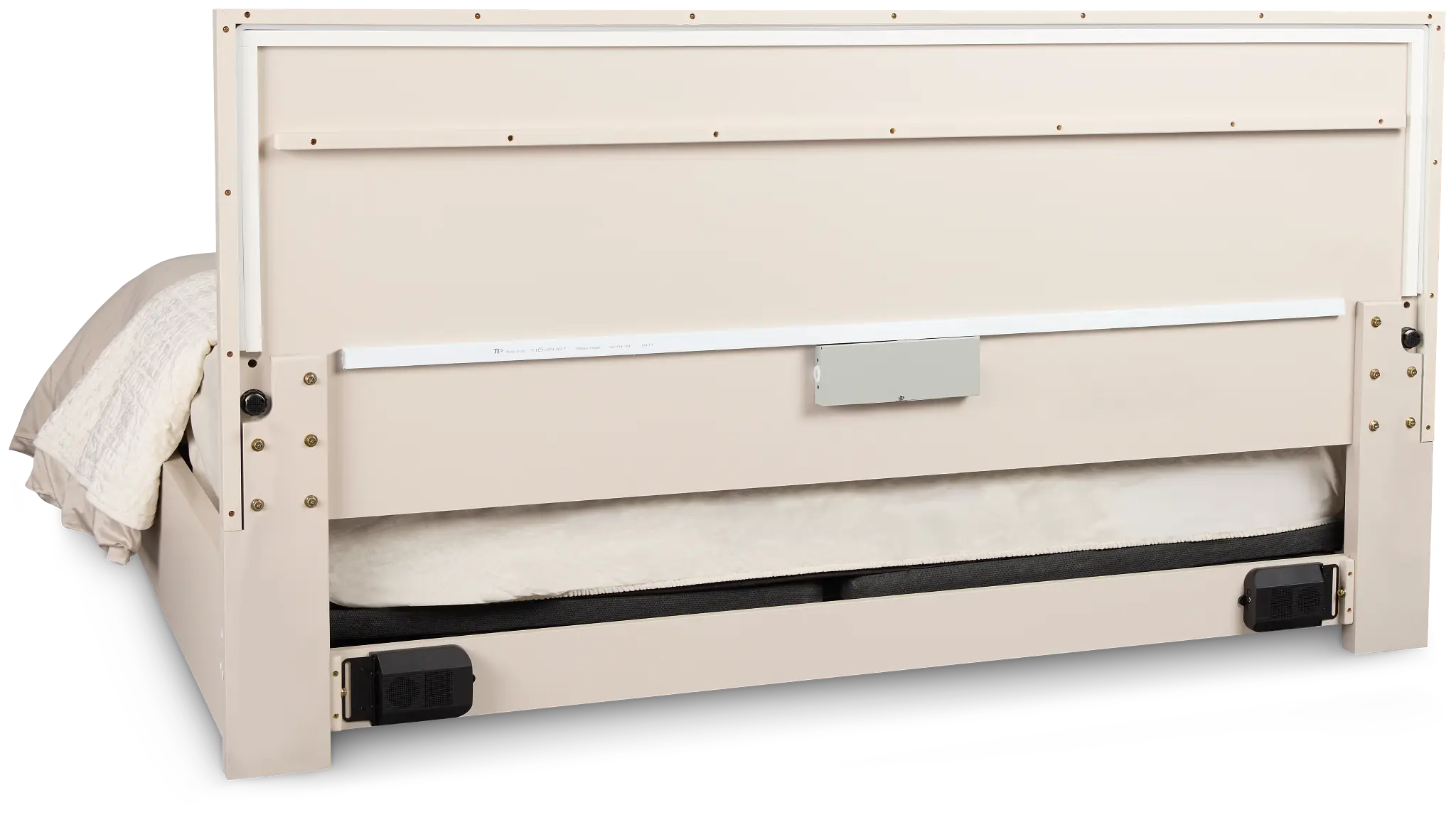 Brasilia Light Beige Platform Bed With Speaker Brasilia Light Beige Platform Bed With Speaker