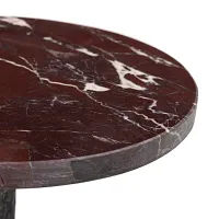 Mario Red Marble Round Accent Table