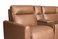 Edison Dark Brown Lthr/vinyl Large Dual Power Reclining Two-arm Sectional