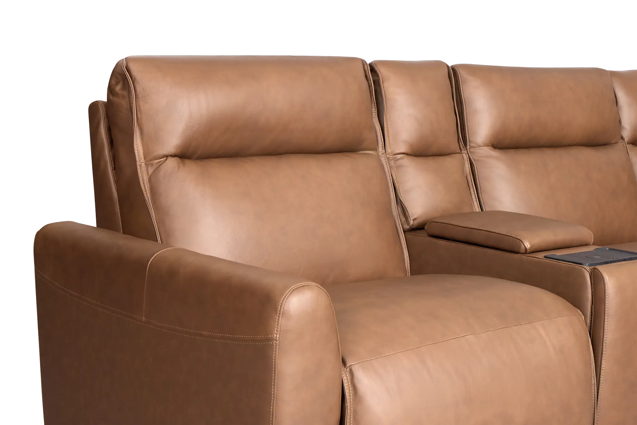 Edison Dark Brown Lthr/vinyl Large Dual Power Reclining Two-arm Sectional Edison Dark Brown Lthr/vinyl Large Dual Power Reclining Two-arm Sectional