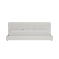 Grayton Merino Light Beige 44" Upholstered Platform Bed