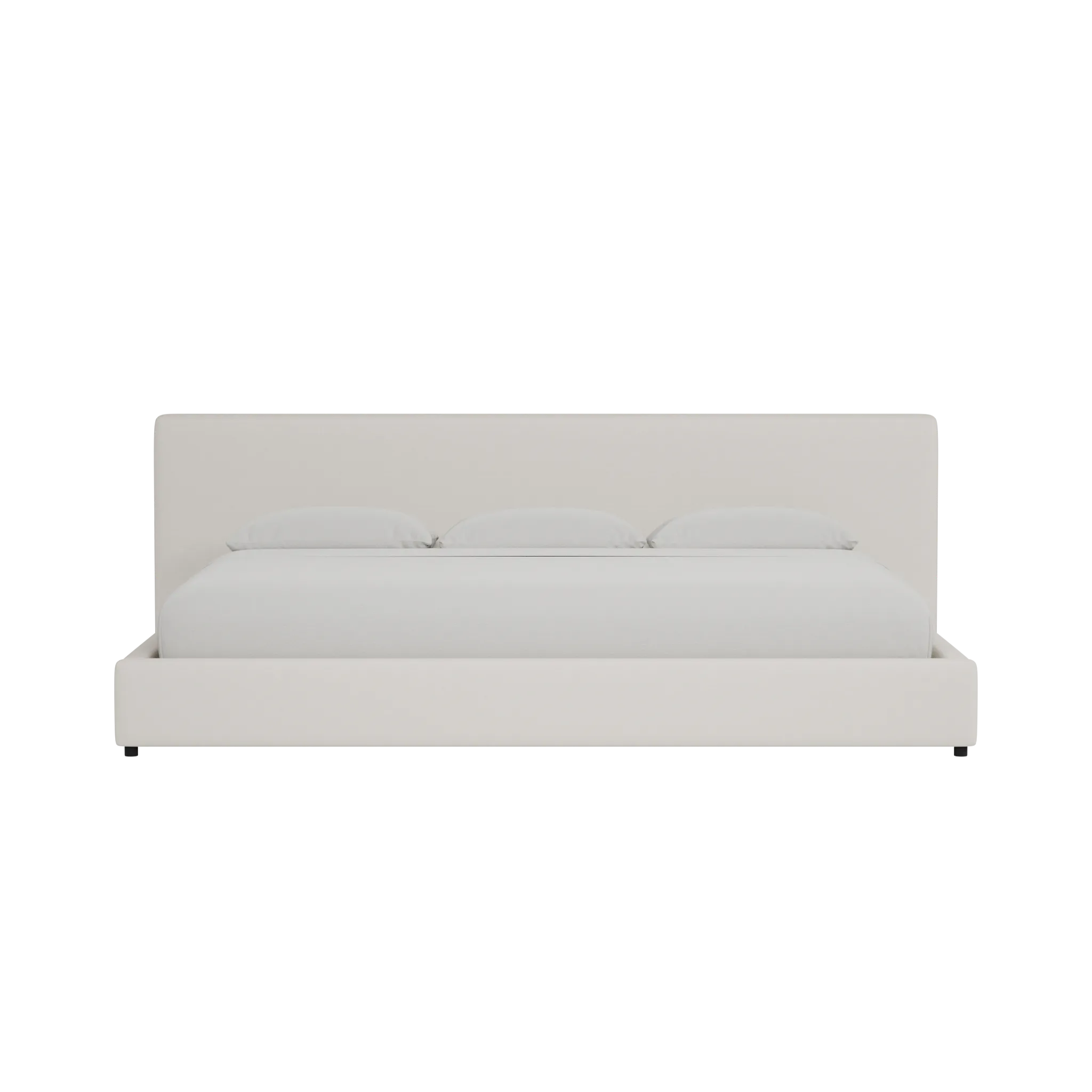 Grayton Merino Light Beige 44" Upholstered Platform Bed