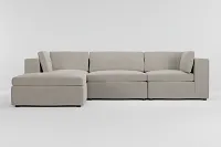 Destin Revenue Beige Fabric 4-piece Bumper Sectional