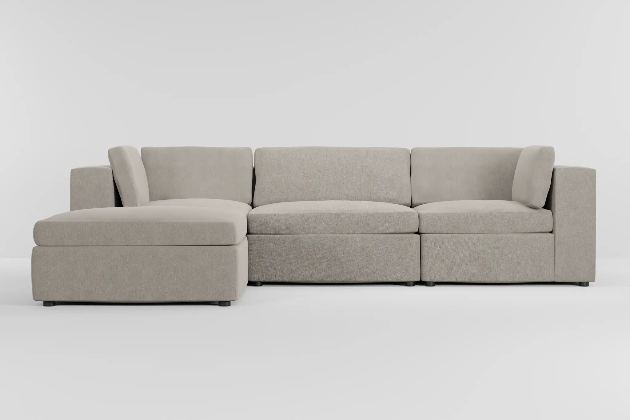 Destin Revenue Beige Fabric 4-piece Bumper Sectional Destin Revenue Beige Fabric 4-piece Bumper Sectional