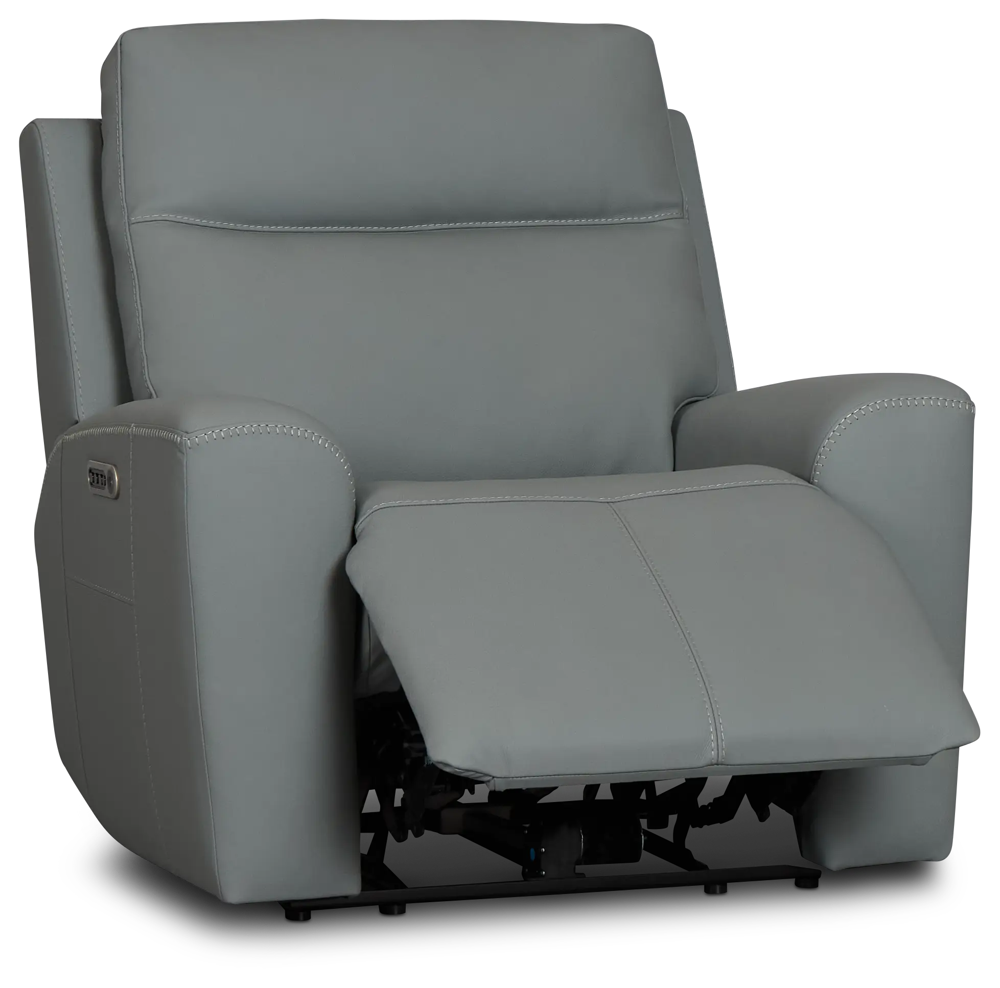 Sterling Blue Lthr/vinyl Power Recliner Sterling Blue Lthr/vinyl Power Recliner