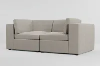 Destin Revenue Gray Fabric 2-piece Modular Sofa