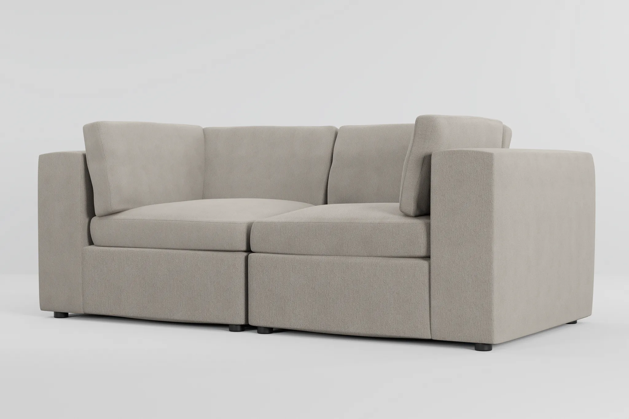 Destin Revenue Gray Fabric 2-piece Modular Sofa