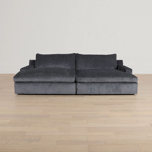 Stella Dark Gray Fabric Double Chaise Sectional