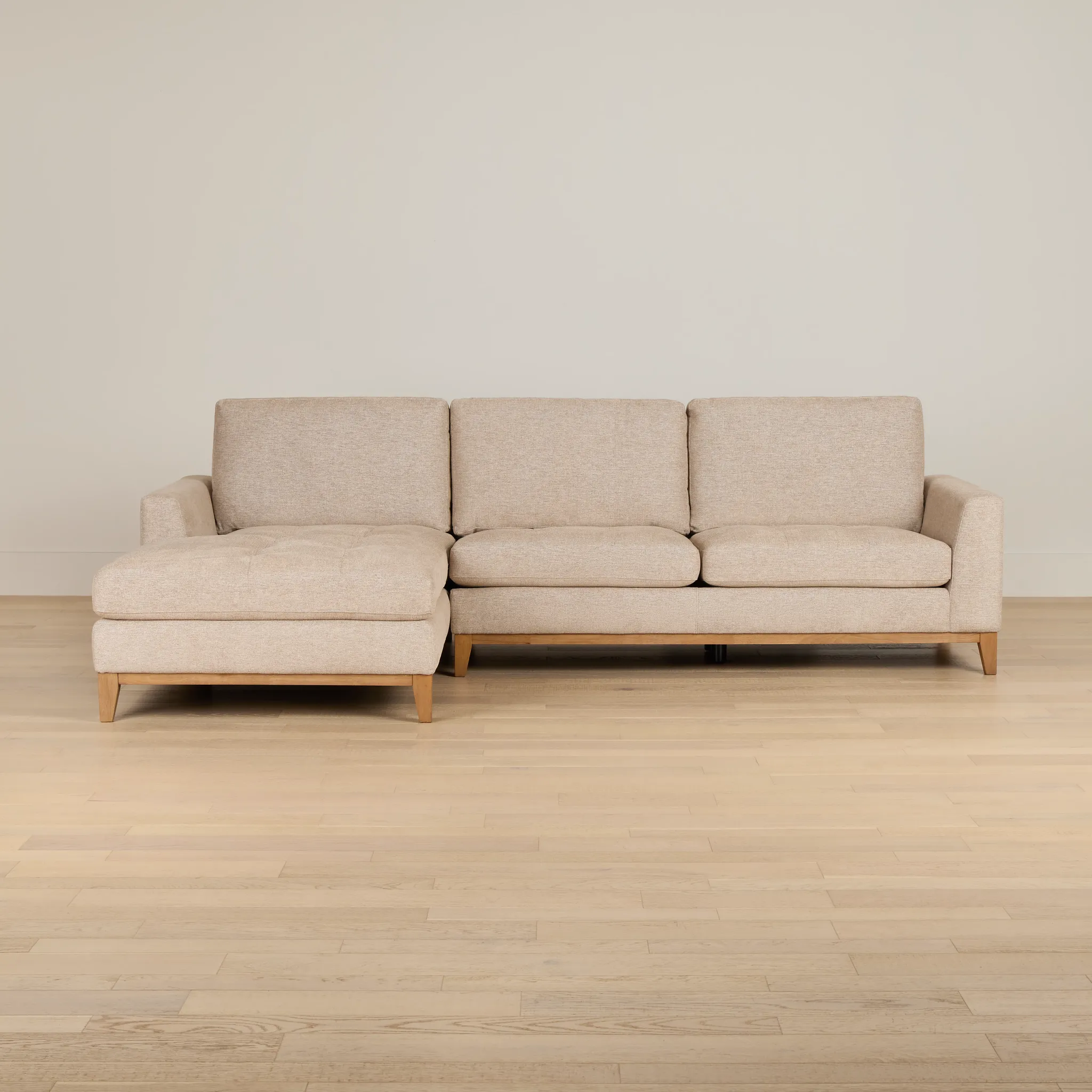 Maisie Light Brown Fabric Left Chaise Sectional