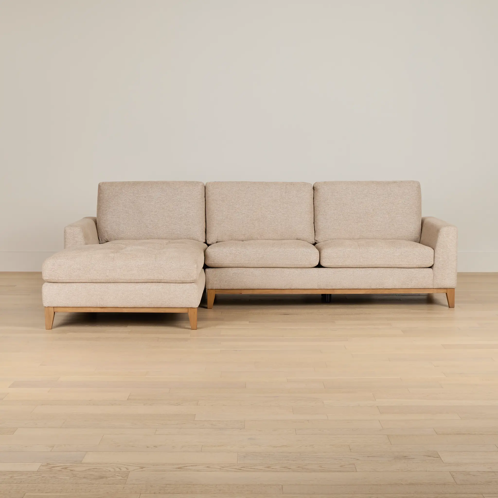 Maisie Light Brown Fabric Left Chaise Sectional Maisie Light Brown Fabric Left Chaise Sectional