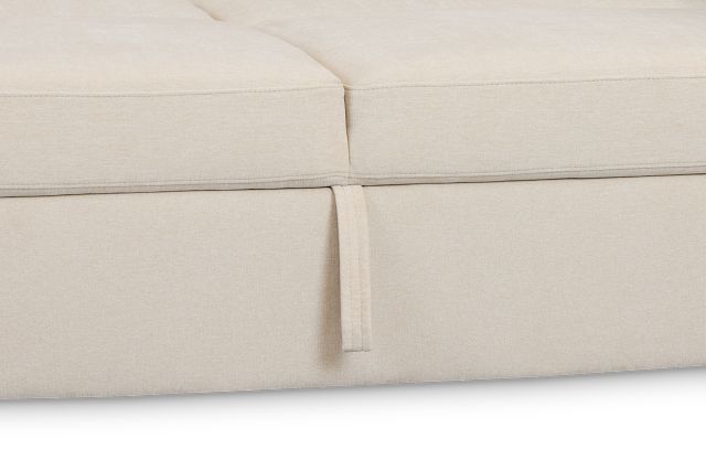 Addie Beige Fabric Medium Right Chaise Sleeper Sectional With Console
