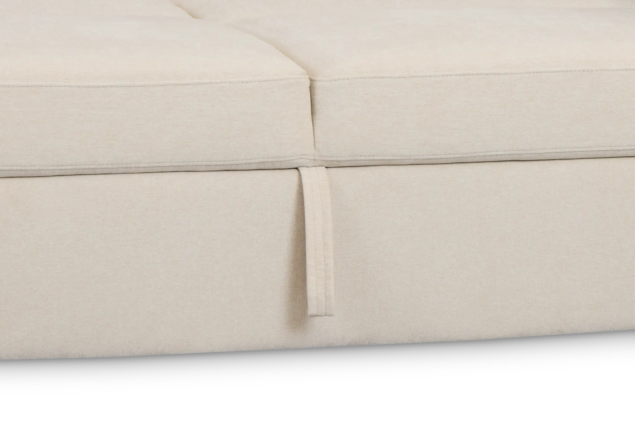 Addie Beige Fabric Medium Right Chaise Sleeper Sectional With Console Addie Beige Fabric Medium Right Chaise Sleeper Sectional With Console