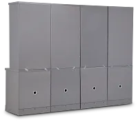 Newport Gray Door Bookcase Wall