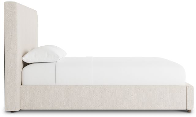 Grayton Revenue Beige 54" Upholstered Platform Bed