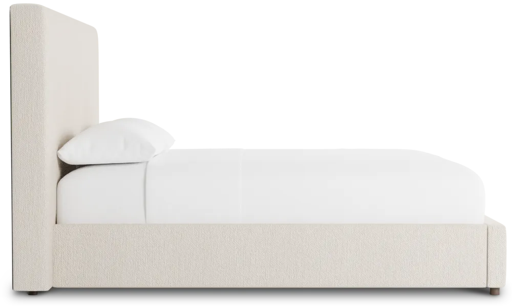 Grayton Revenue Beige 54" Upholstered Platform Bed