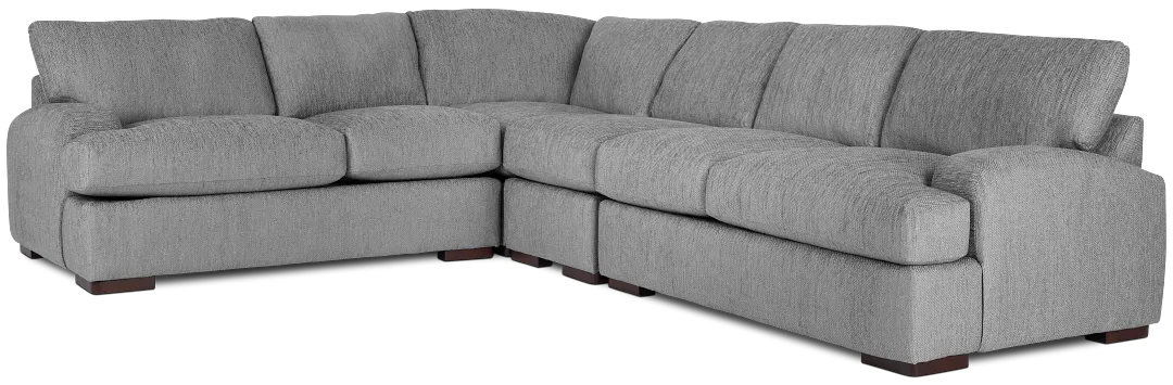 Alpha Light Gray Fabric Medium Two-arm Sectional