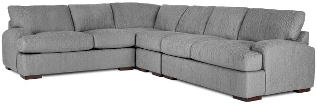 Alpha Light Gray Fabric Medium Two-arm Sectional