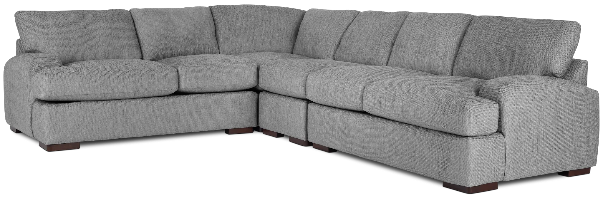 Alpha Light Gray Fabric Medium Two-arm Sectional