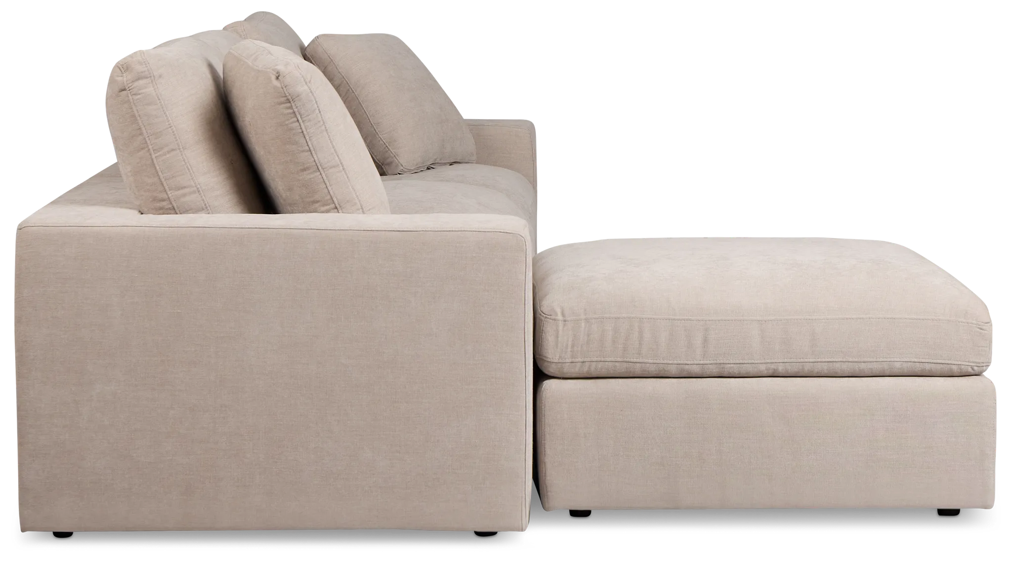 Breeze Taupe Fabric 4-piece Bumper Sectional