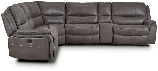 Dober Dark Gray Micro Medium Triple Power 2-arm Sectional