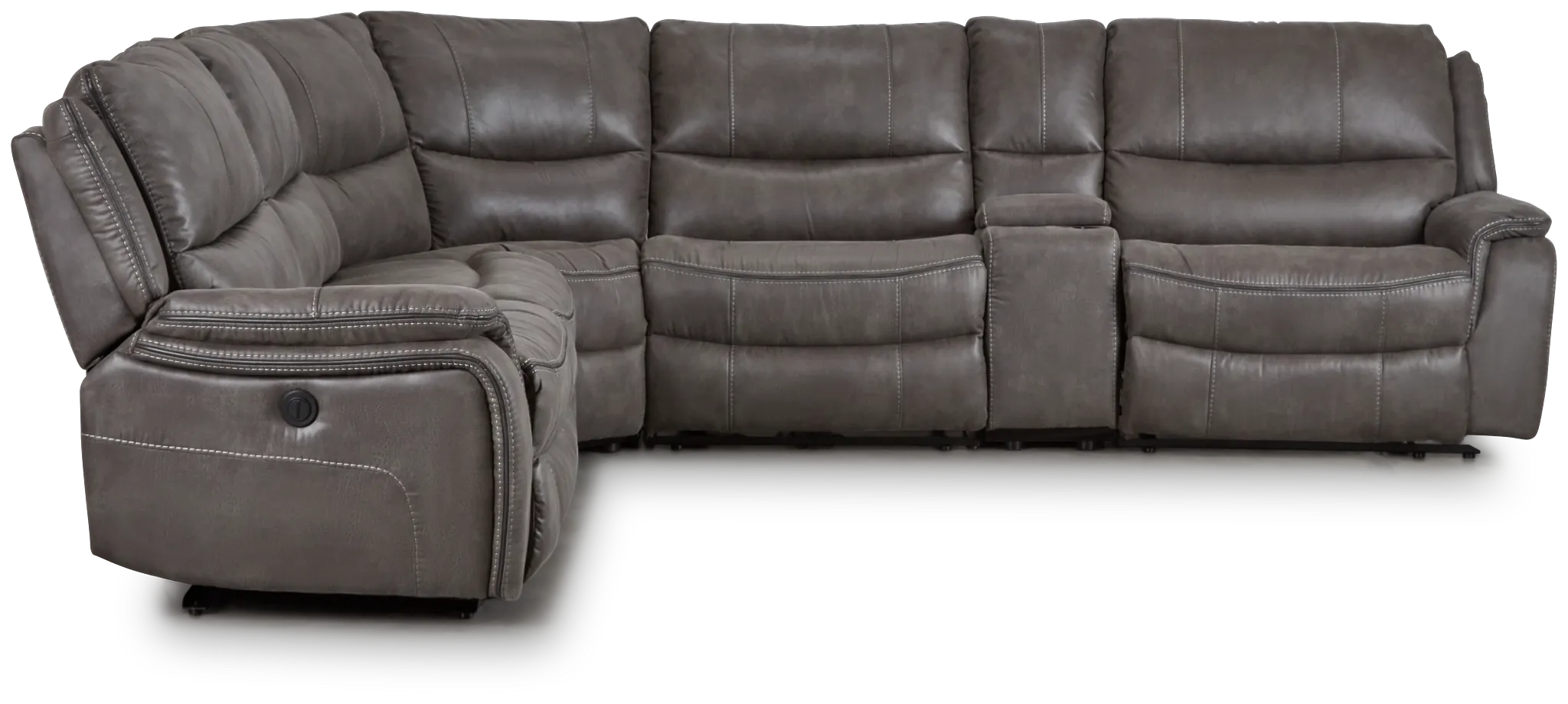 Dober Dark Gray Micro Medium Triple Power 2-arm Sectional