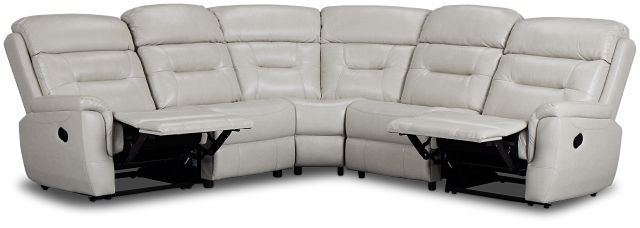 Toby2 Light Gray Micro Small Two-arm Manually Reclining Sectional