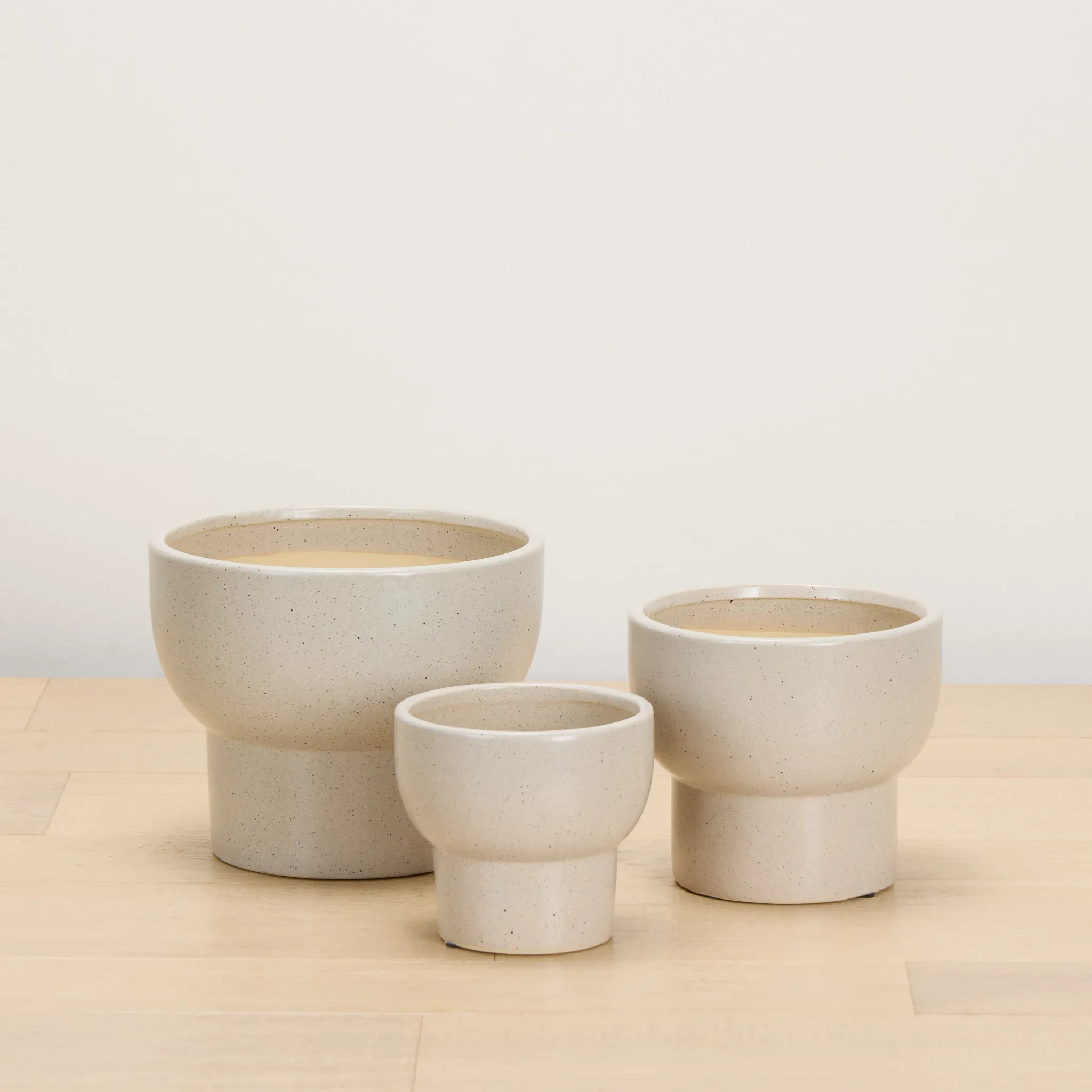 Arista Light Brown Set Of 3 Planter