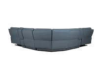 Summit Blue Lthr/vinyl Large Dual Power Reclining Two-arm Sectional