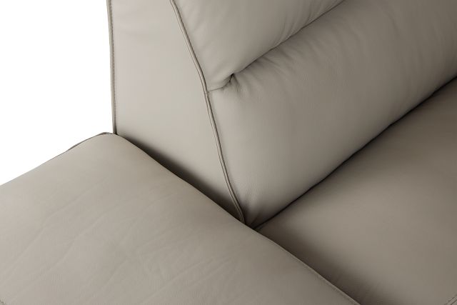 Blanca Gray Leather 4-piece Bumper Sectional
