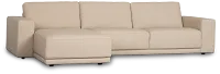 Kellan Ivory Leather Left Chaise Sectional