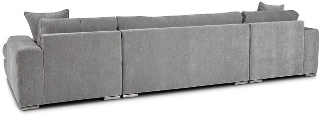Brielle Light Gray Fabric Double Chaise Sectional