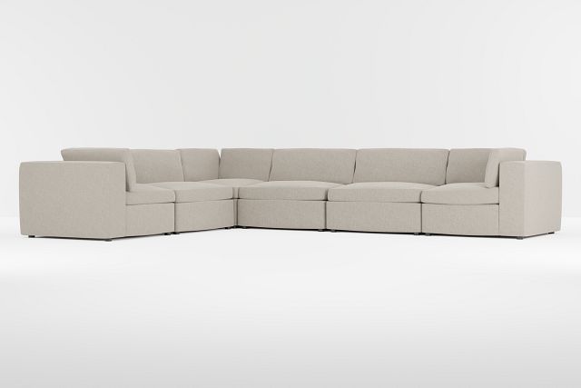 Destin Elevation Khaki Fabric 6-piece Modular Sectional
