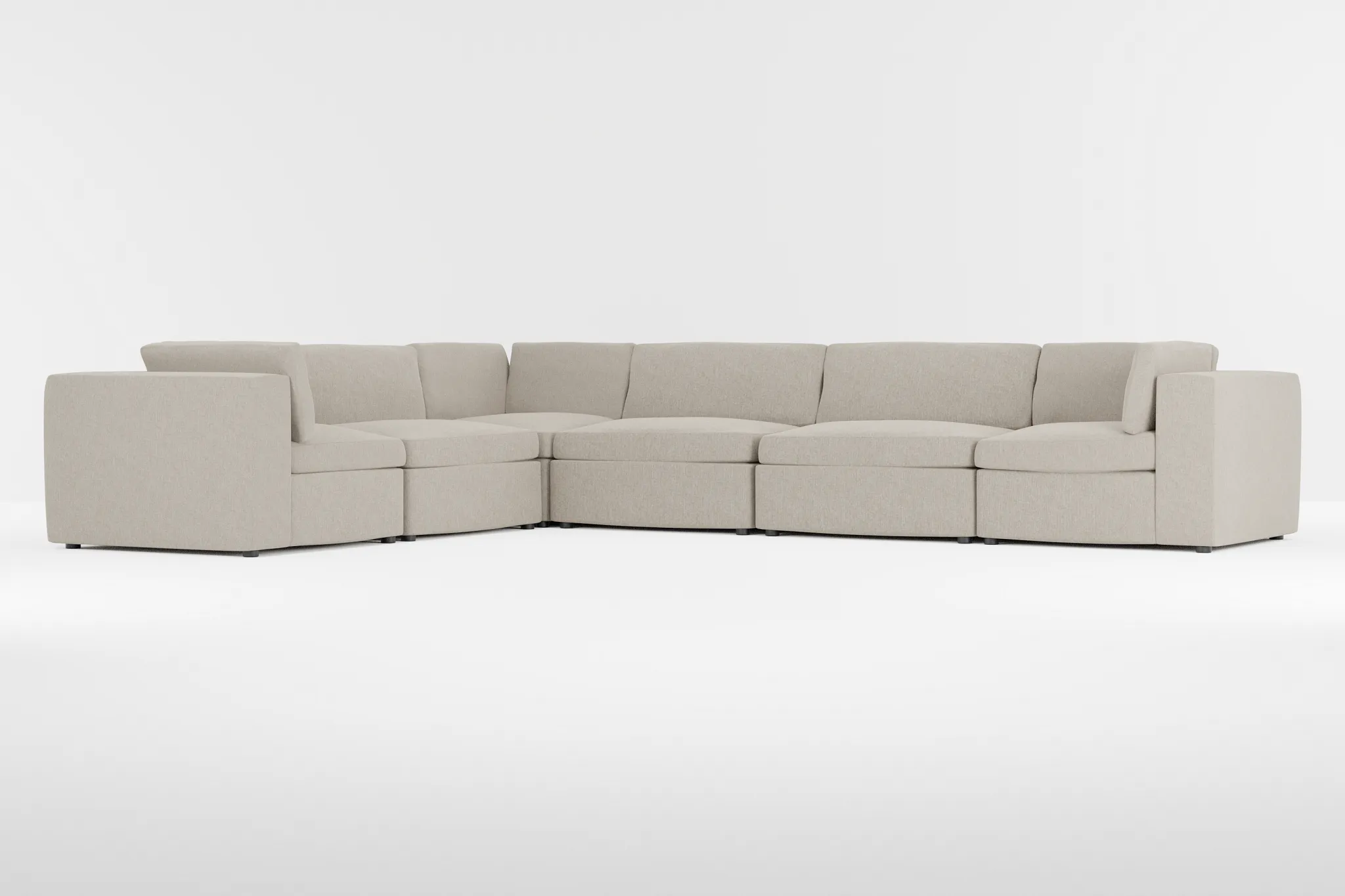 Destin Elevation Khaki Fabric 6-piece Modular Sectional