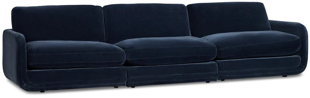 Jules Dark Blue Velvet 3 Piece Modular Sofa