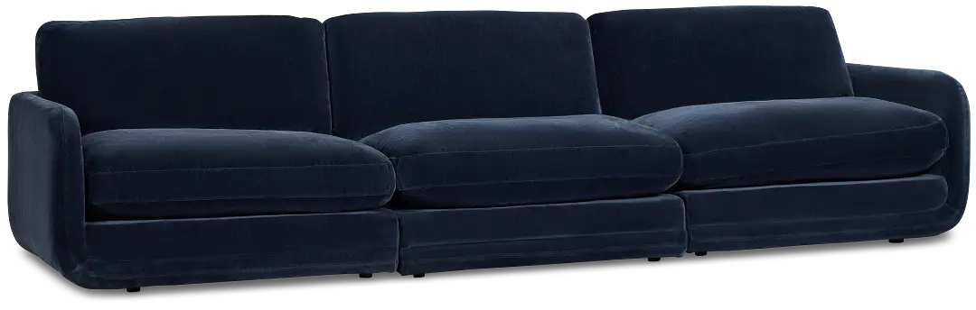 Jules Dark Blue Velvet 3 Piece Modular Sofa Jules Dark Blue Velvet 3 Piece Modular Sofa