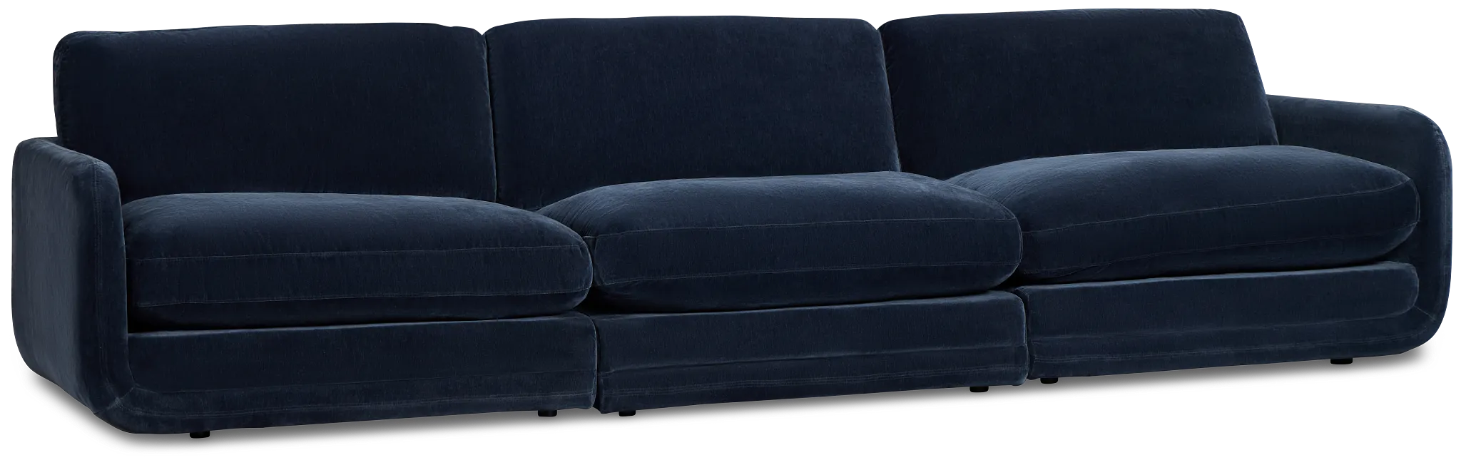 Jules Dark Blue Velvet 3 Piece Modular Sofa