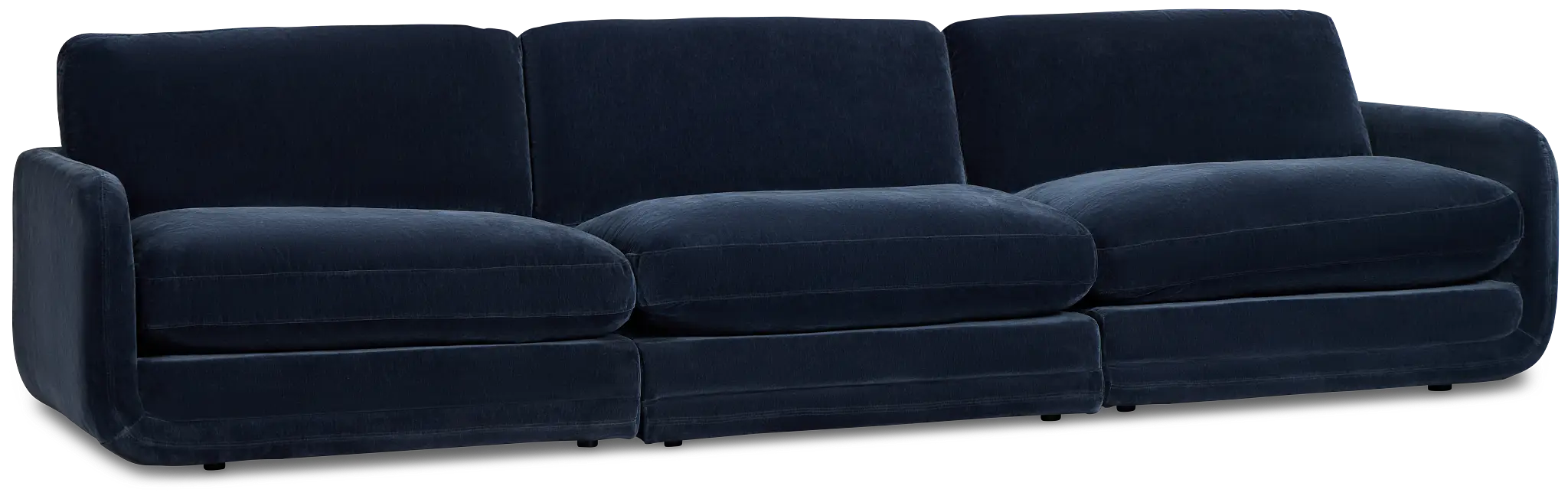 Jules Dark Blue Velvet 3 Piece Modular Sofa Jules Dark Blue Velvet 3 Piece Modular Sofa