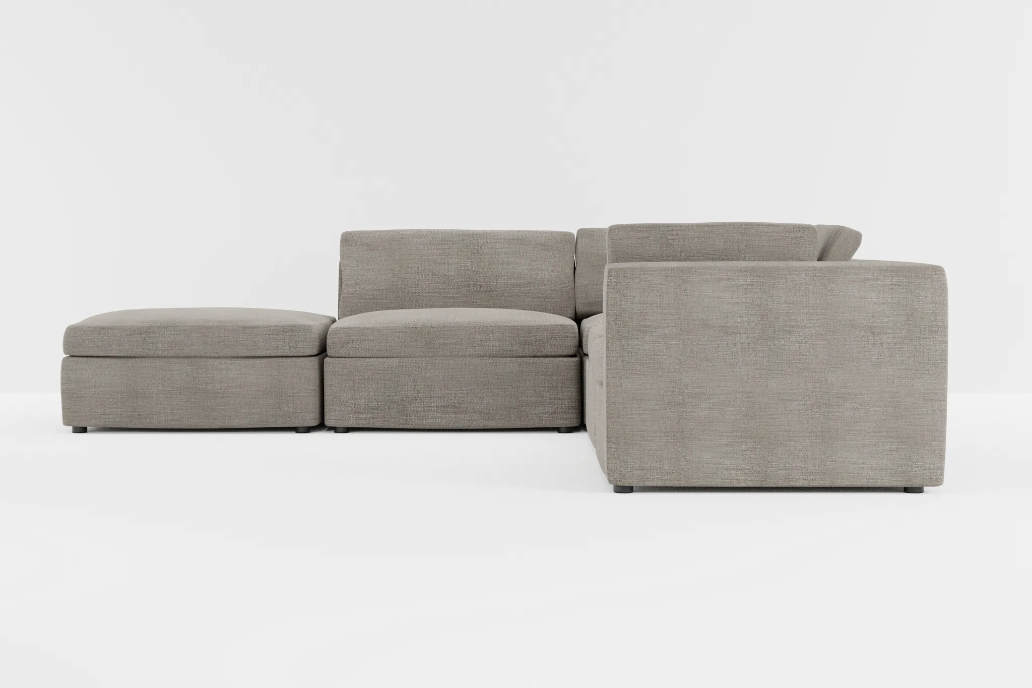 Destin Victory Gray Fabric 5pc Bumper Sectional