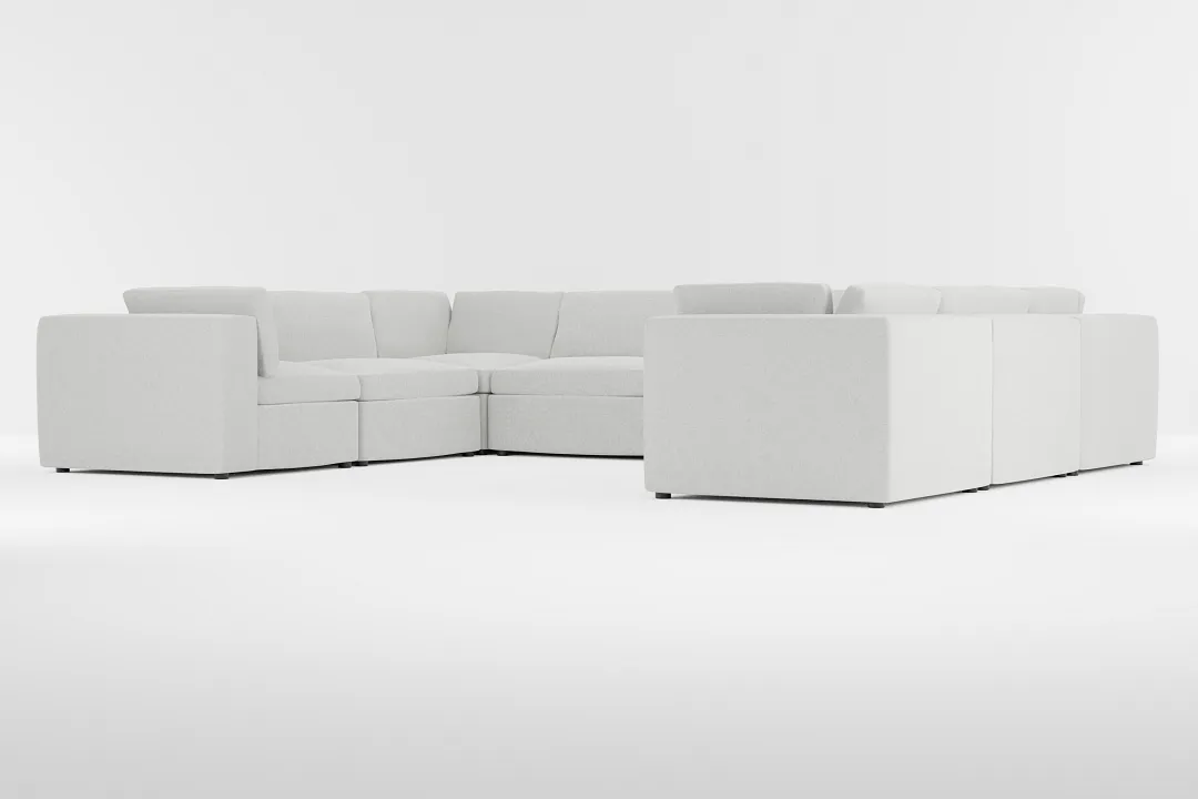 Destin Delray Pewter Fabric 8-piece Modular Sectional
