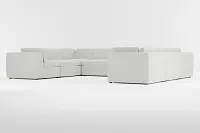 Destin Delray Pewter Fabric 8-piece Modular Sectional