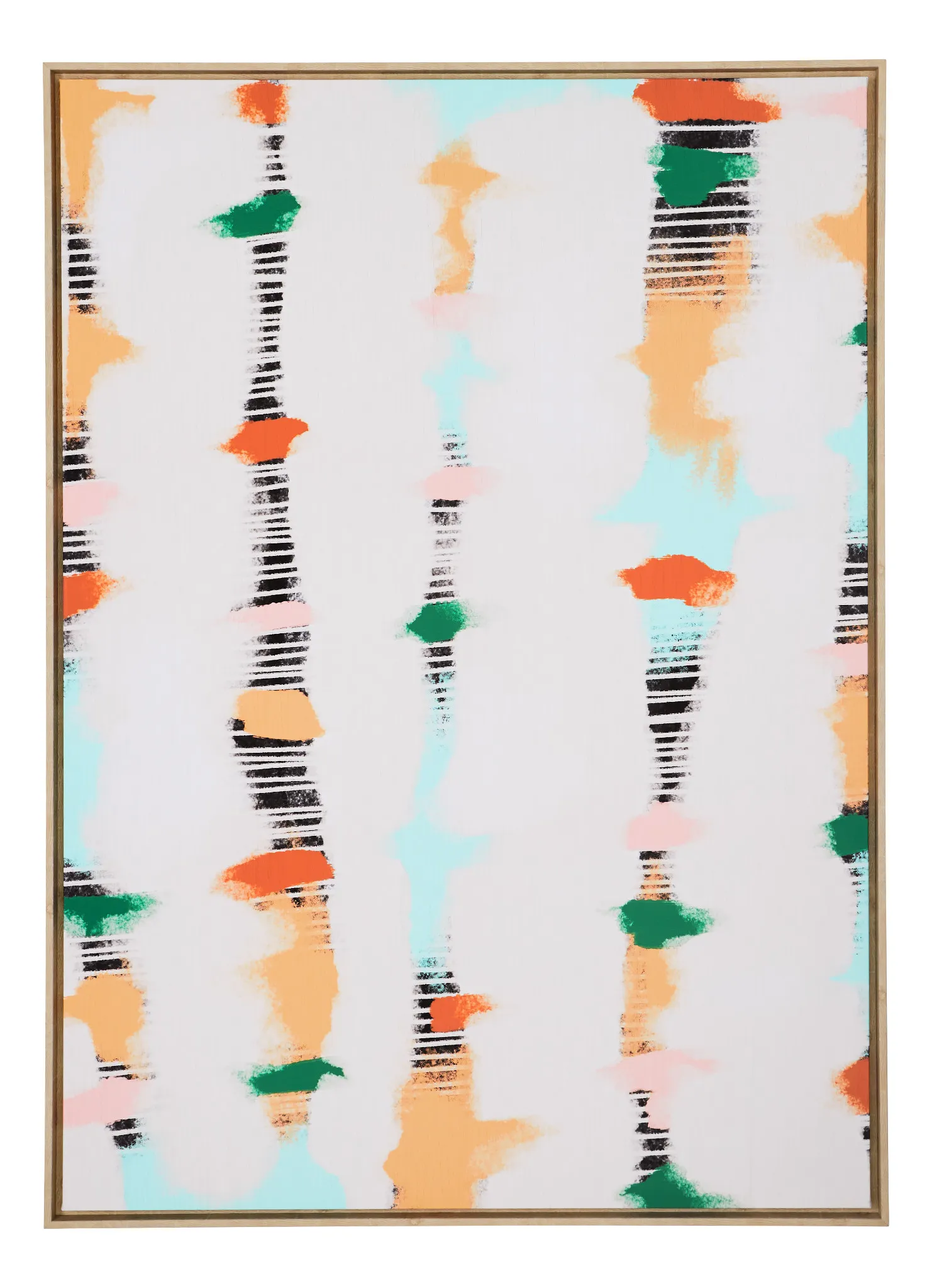 Line Dots White Canvas Wall Art