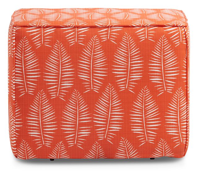 Breeze Orange Fabric Indoor/outdoor Accent Ottoman (1)