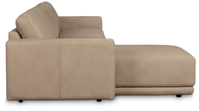 Kellan Taupe Leather Small Left Chaise Sectional